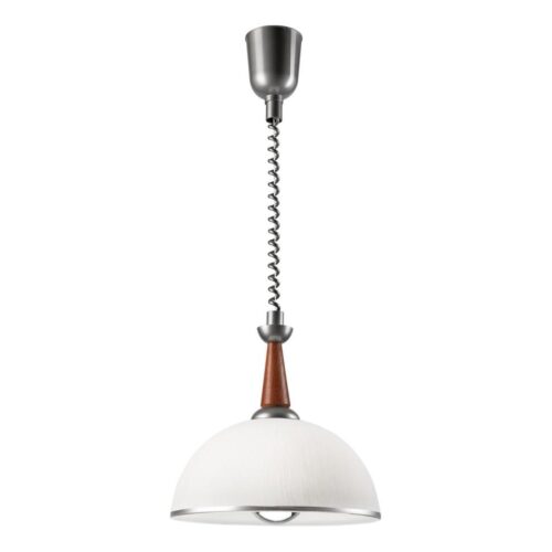Állítható magasságú csillár CHIARA 1xE27/60W/230V ezüst/bükkfa