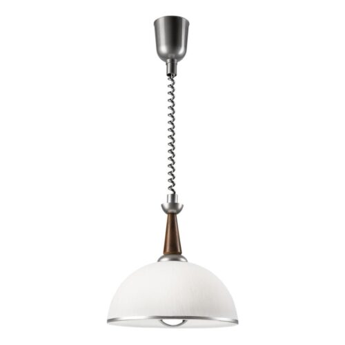 Állítható magasságú csillár CHIARA 1xE27/60W/230V ezüst/bükkfa