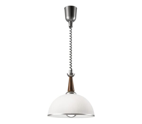 Állítható magasságú csillár CHIARA 1xE27/60W/230V ezüst/bükkfa