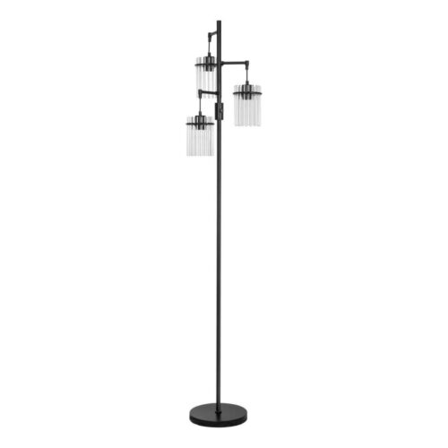 Állólámpa 3xE27/60W/230V fekete/átlátszó