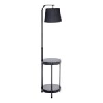 Állólámpa asztallal 1xE27/60W/230V USB fekete
