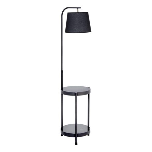 Állólámpa asztallal 1xE27/60W/230V USB fekete