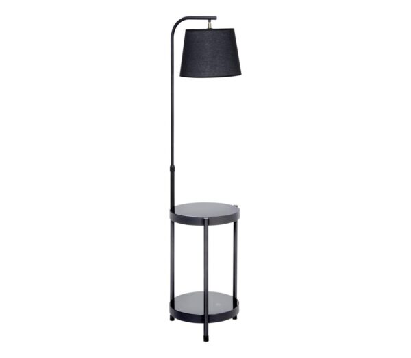 Állólámpa asztallal 1xE27/60W/230V USB fekete