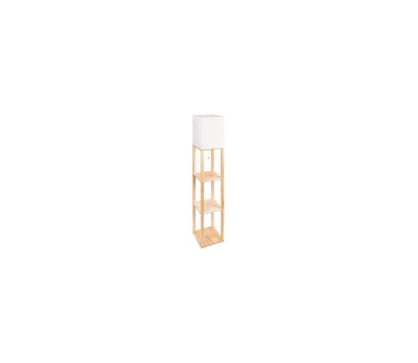 Állólámpa polcokkal 1xE27/60W/230V fehér/barna