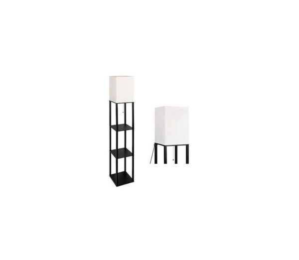 Állólámpa polcokkal 1xE27/60W/230V fekete/fehér