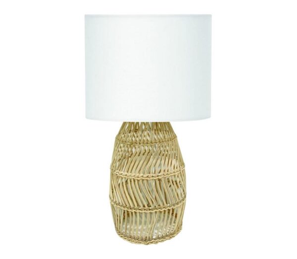 Asztali lámpa 1xE27/25W/230V rattan/fehér