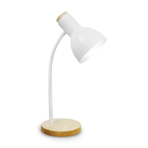 Asztali lámpa MARMA 1xE27/60W/230V fehér/gumifa
