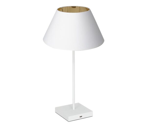 Asztali lámpa USB konnektorral 1xE27/60W/230V fehér