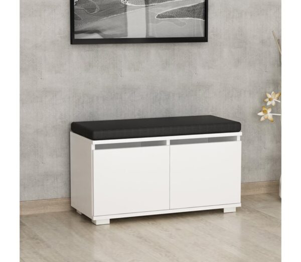 Cipősszekrény DRAGO 42x80 cm fehér/fekete