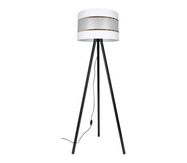 CORAL Állólámpa 1xE27/60W/230V fekete/fehér/arany