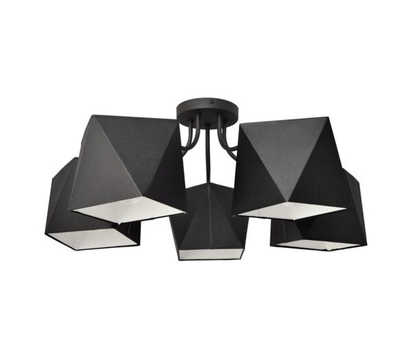 Csillár ADAMANT 5xE27/15W/230V fekete