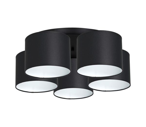 Csillár ARDEN 5xE27/60W/230V fekete/fehér