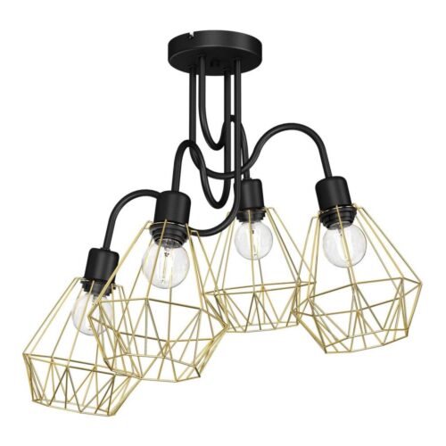 Csillár BERGEN 4xE27/60W/230V fekete/arany