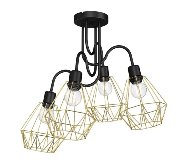 Csillár BERGEN 4xE27/60W/230V fekete/arany