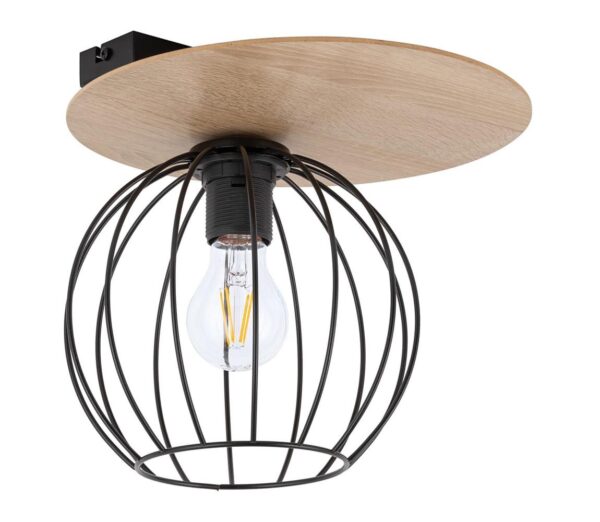Csillár CYBER 1xE27/60W/230V fa/fekete