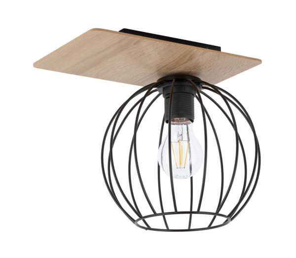 Csillár CYBER 1xE27/60W/230V fa/fekete