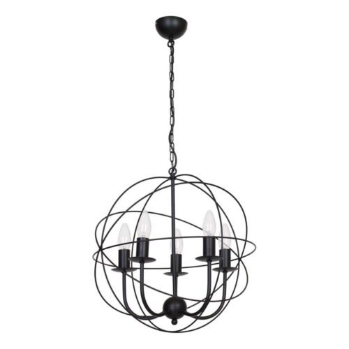 Csillár GLOBE 5 5xE14/60W fekete