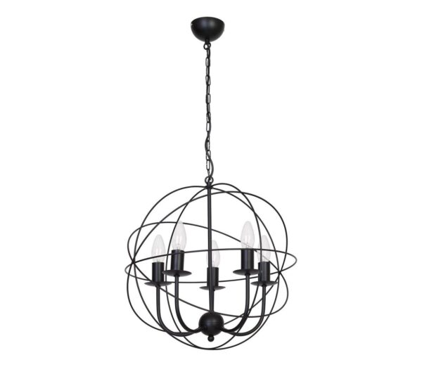 Csillár GLOBE 5 5xE14/60W fekete