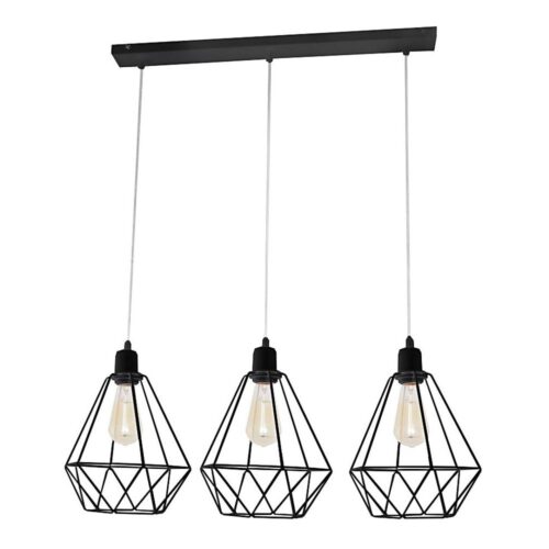 Csillár KARO 3xE27/15W/230V fekete