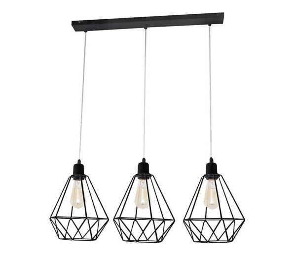 Csillár KARO 3xE27/15W/230V fekete