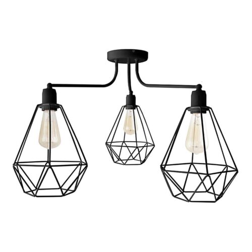 Csillár KARO 3xE27/15W/230V fekete