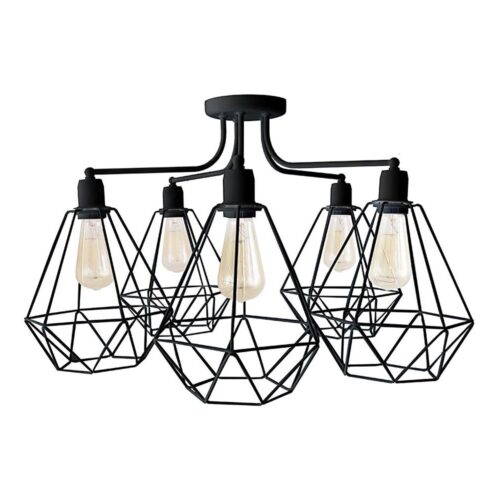 Csillár KARO 5xE27/15W/230V fekete