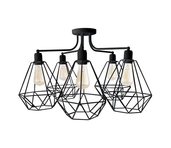 Csillár KARO 5xE27/15W/230V fekete