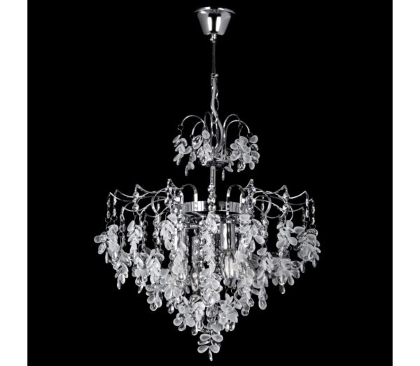 Csillár láncon 4xE14/60W/230V átm. 40 cm fényezett króm