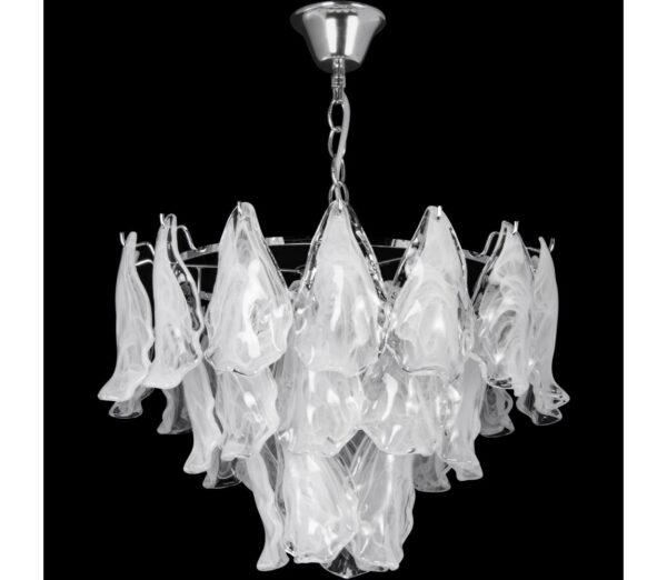 Csillár láncon 4xE27/60W/230V átm. 40 cm fényezett króm/fehér