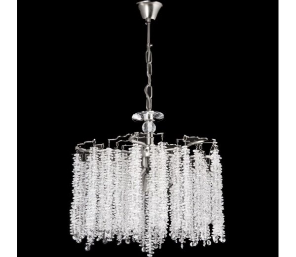 Csillár láncon 6xE14/60W/230V átm. 46 cm fényezett króm