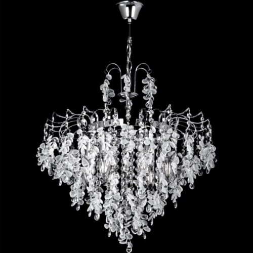 Csillár láncon 6xE14/60W/230V átm. 50 cm fényezett króm