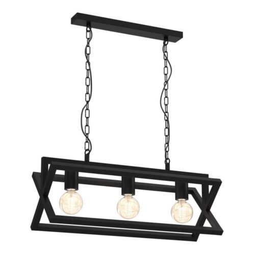Csillár láncon ARNOLD 3xE27/60W/230V fekete