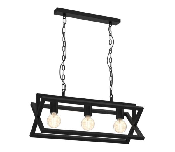 Csillár láncon ARNOLD 3xE27/60W/230V fekete