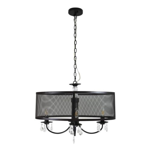Csillár láncon BRESSO 4xE14/12W/230V fekete