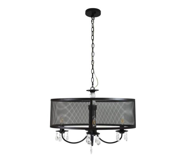 Csillár láncon BRESSO 4xE14/12W/230V fekete