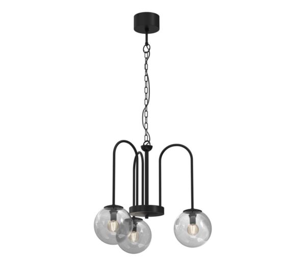 Csillár láncon CAMBRIDGE 3xE14/60W/230V fekete