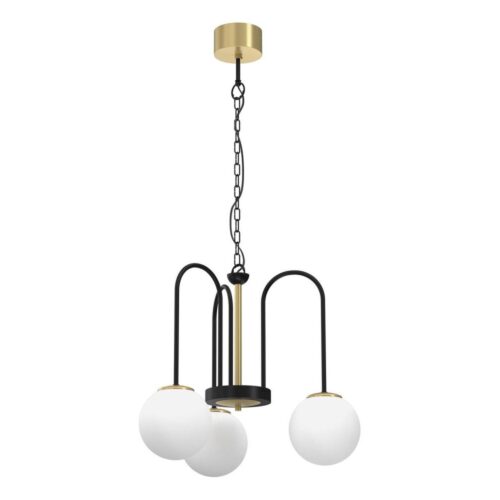 Csillár láncon CAMBRIDGE 3xE14/60W/230V fekete/sárgaréz