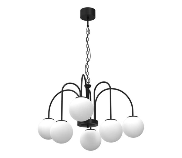 Csillár láncon CAMBRIDGE 6xE14/60W/230V fekete