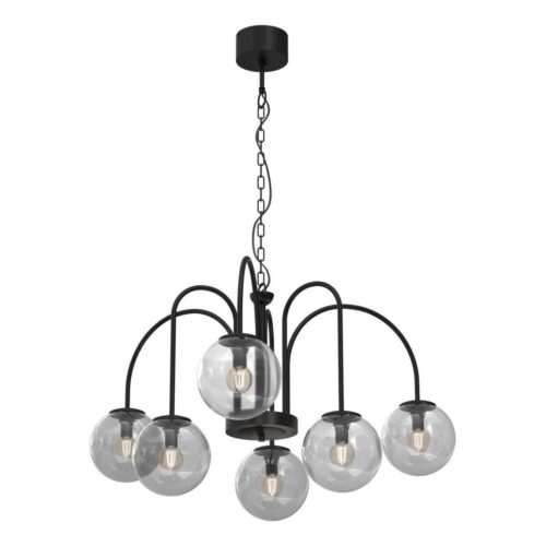 Csillár láncon CAMBRIDGE 6xE14/60W/230V fekete