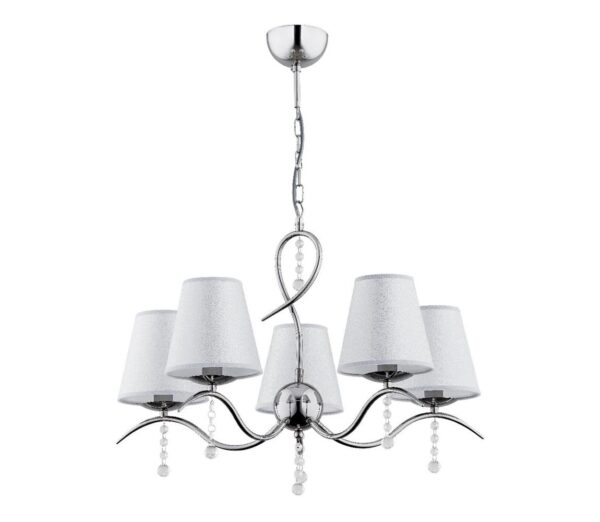 Csillár láncon DIVA 5xE14/10W/230V fényezett króm