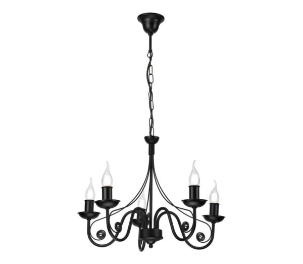 Csillár láncon DONATO 5xE14/40W/230V fekete