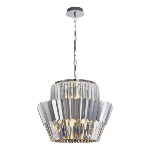 Csillár láncon DONNA 12xE14/40W/230V átm. 55 cm matt króm