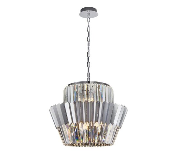 Csillár láncon DONNA 12xE14/40W/230V átm. 55 cm matt króm