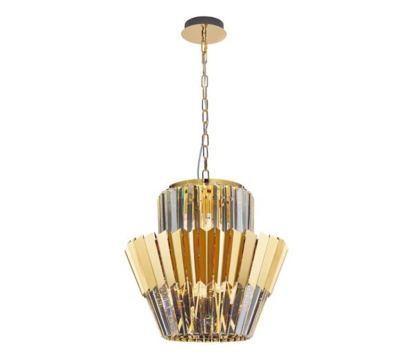 Csillár láncon DONNA 9xE14/40W/230V átm. 45 cm arany