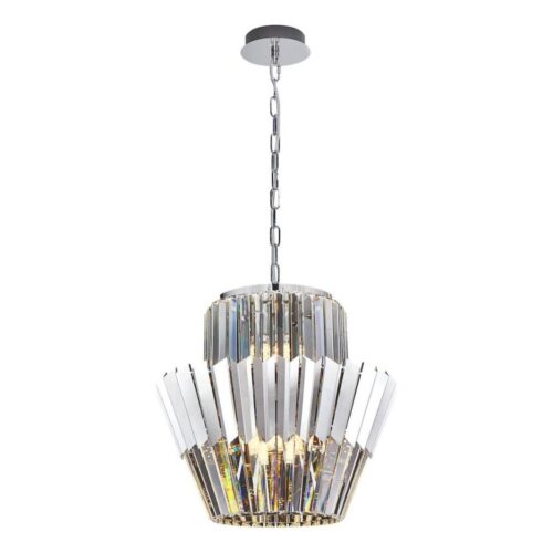 Csillár láncon DONNA 9xE14/40W/230V átm. 45 cm matt króm