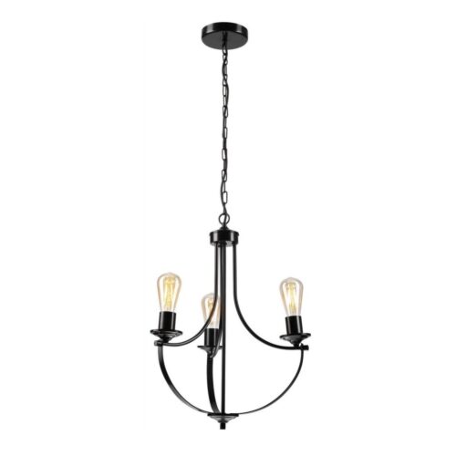 Csillár láncon GINA 3xE27/60W/230V fekete