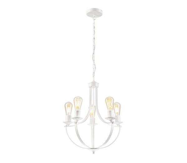 Csillár láncon GINA 5xE27/60W/230V fehér