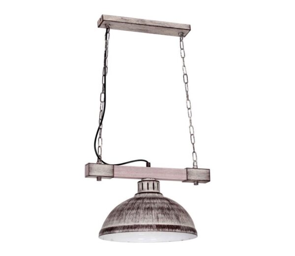 Csillár láncon HAKON 1xE27/60W/230V fehér fa
