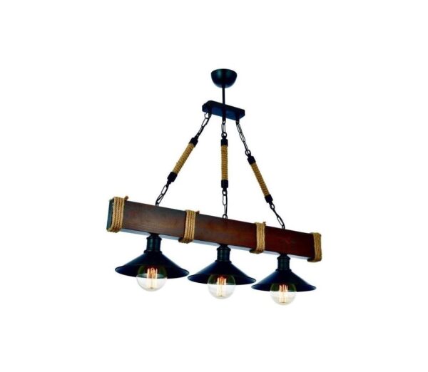 Csillár láncon KUTUK 3xE27/60W/230V barna