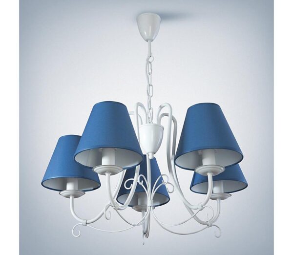 Csillár láncon LILLIAN 5xE14/40W/230V sötétkék